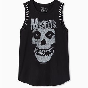 Torrid misfits Black Slashed Muscle Tank cotton size Large